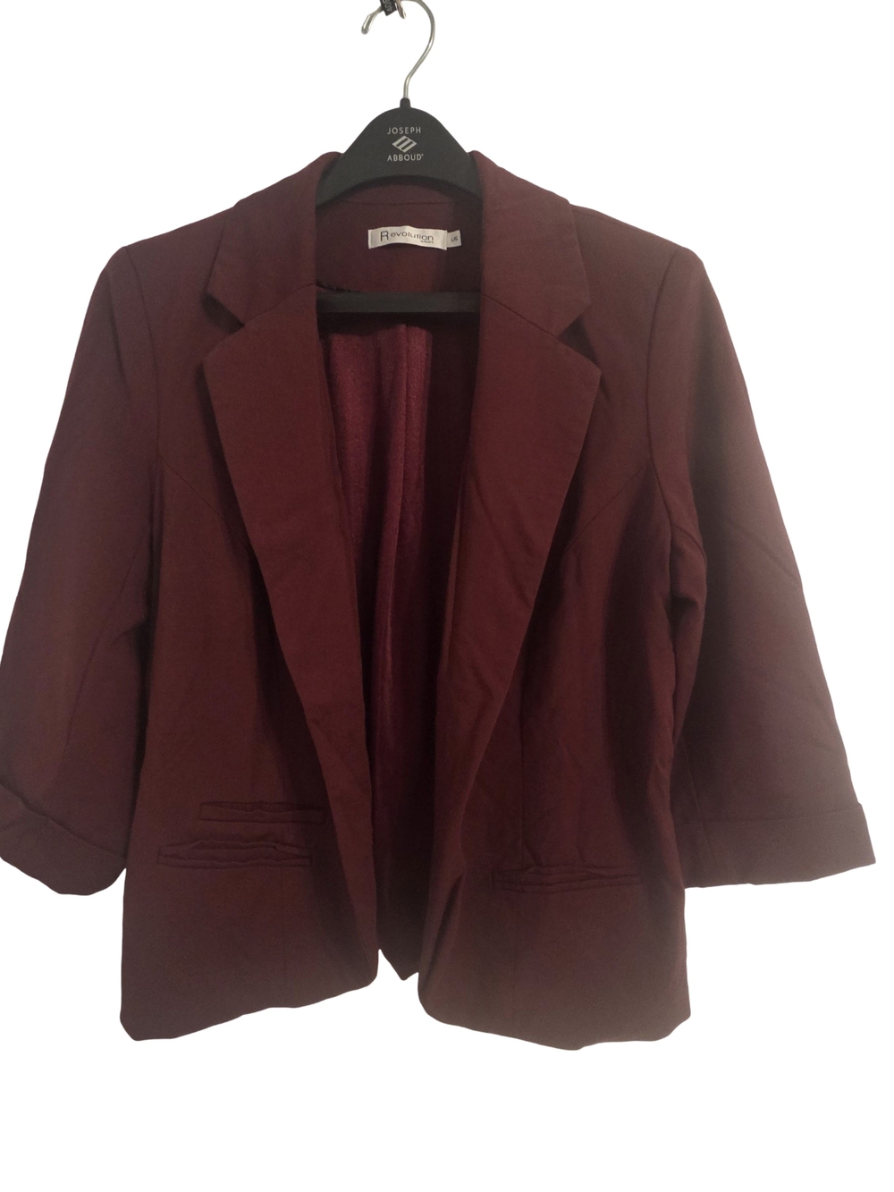 Revolution Women's Wine Open-Front Blazer